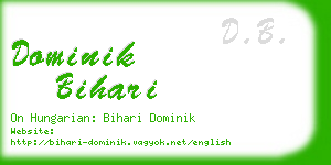 dominik bihari business card